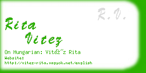 rita vitez business card